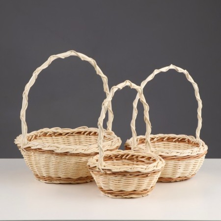 Set of baskets, 3, 9 × 21, 15 × 19, 12 × 16 cm, rattan, mix-5
