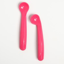 Set of children's spots for feeding, 2 pcs., Pink color