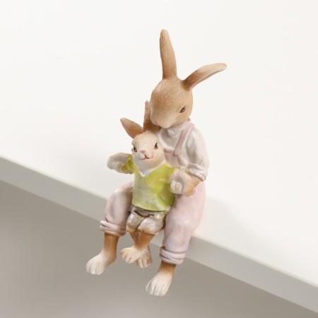 Souvenir Polystone "Bunny with son" 6x7x12.5 cm-1