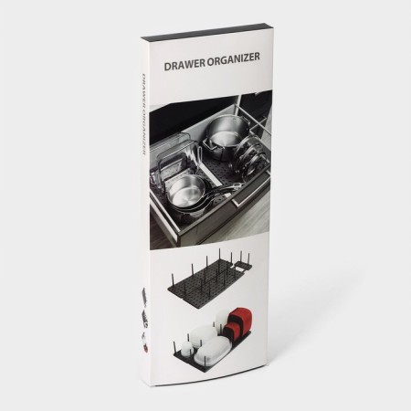 Organizer for boxes with size adjustment, 45 × 15 × 10 cm, black color-6