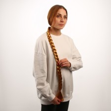 Glass braid, 80 cm, color golden blond