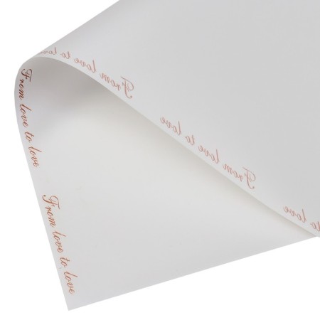 Matte film with a pattern "Romantic Epistle", white color, 60 x 60 cm-4