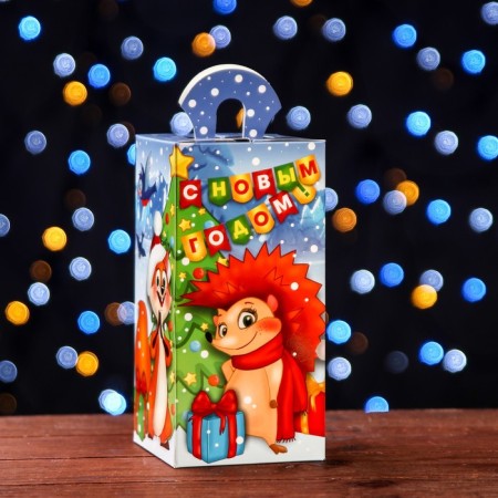 Gift box "New Year's Round dance", 9.5 x 9.5 x 19.7 cm-1