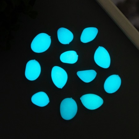 Decor for creativity plastic shines in the dark "Blue pebbles" set 12 pcs-1