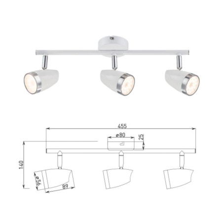 Lamp Kelly 6155-703 LED 3 x 4 W 3200K-3