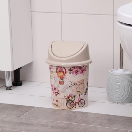 Garbage bucket with a mobile lid Violet "Paris", 4 liters