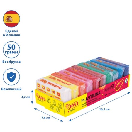 Plasticine on a plant basis 10 colors, 500 g, Jovi, bright palette, cardboard display, for kids-2