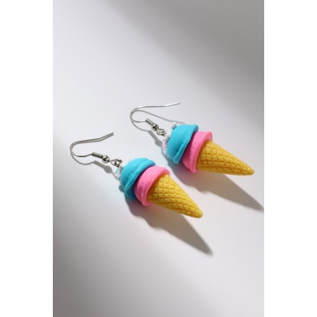 Earrings Assorted "Sweets" Ice Cream in the Horn, The color of the pink blue-4