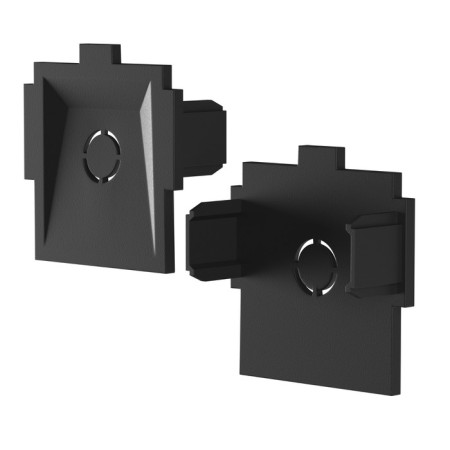 A set of plugs for the built-in track system Technical Tra084EC-12B, 3.3x3.3x1.2 cm, black color, 2 pcs