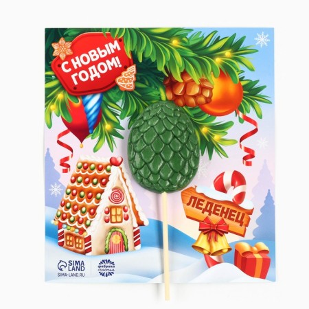 Lolling egg on a stick on the postcard "Happy New Year", taste apple 24 g