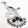 Watch walls, series: openwork, "peacock with rhinestones", smooth move, d-15 cm, 46 x 47.5 cm