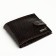 Male purse on the button, Textura, for cards, for coins, brown color