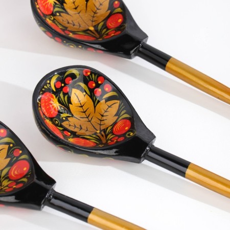 Set "hostess", 6 spoons and vase, 13 × 9 cm, Khokhloma-6