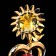 Souvenir "Heart with the Sun", 3 × 3 × 8 cm, with crystals