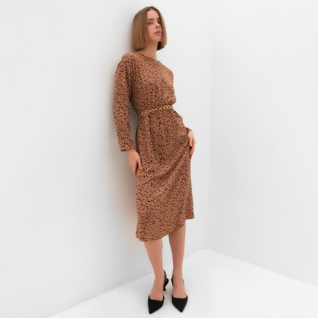 Women's dress Minaku: Silk pleasure chocolate color, rr 46-2