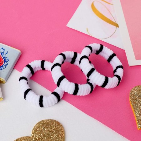 Hair elastic band "Mahrushka" (set 3 pcs) strip, 4 cm, mix-1