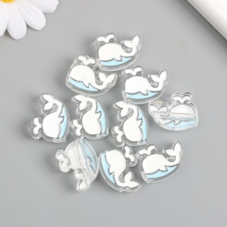 Busina for creativity Plastic "White Whale with Fontanchik" 0.8x2.7x2 cm-2