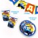 A set of paper dishes is a disposable tractor ”: 6 plates, 1 garland, 6 glasses