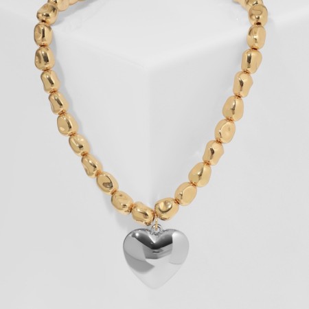Pens on a decorative basis "heart" voluminous, color gold with silver, 40 cm-2
