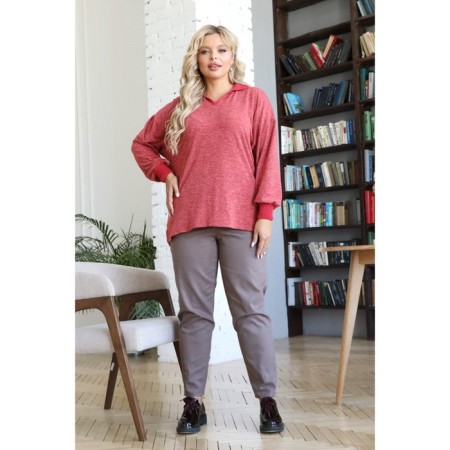 Pulover female, size 56, red color-13