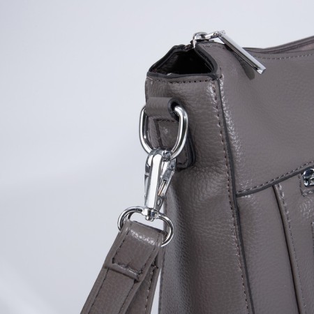 Cross-Bodi Bag with zipper, brown-gray color-4