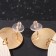Earrings Metal "Geometry" line, white color in gold