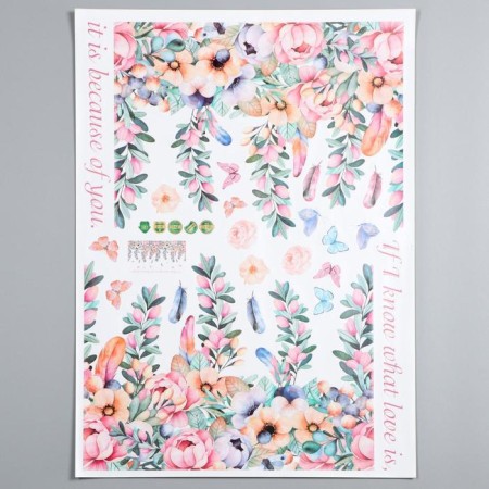 Stick plastic interior "flower garden" 50x70 cm-1