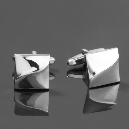 Cufflinks "squares" embossed, silver color