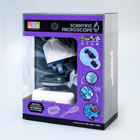 Microscope "Young Biologist" Frendering to x1200, white, backlight-6
