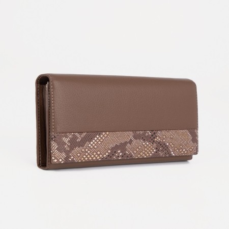 Women's wallet on magnets, brown color