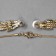 Set 2 objects: earrings, pendant "waterfall" square, white color in gold