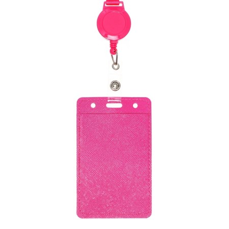 Baig-carman vertical leatherette, external 110x68mm, internal 85x54mm, tape 80x1.2cm, pink.