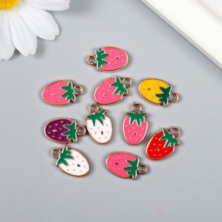 Decor for creativity plastic for metal "Strawberry" mix set 10 pcs 1.1x1.8 cm
