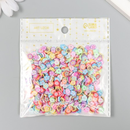 Decor for creativity plastic "Flower" set 20 grams mix-3