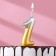 Candle for cake the number "Oval" "1", 5.5 cm, gold-serebly