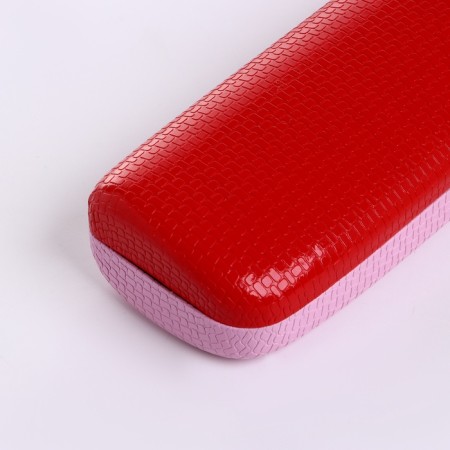Case for glasses on the cracker, length 15 cm, pink/red color-2