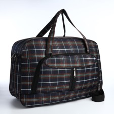 Road bag with lightning, external pocket, long belt, brown color/black