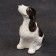 Porcelain figurine "Russian spaniel sits", 9 cm, author's painting