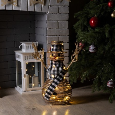 LED figure "Snowman" 24 × 50 × 15 cm, textiles, metal, batteries AAX2 (not in the kit), glow warm white
