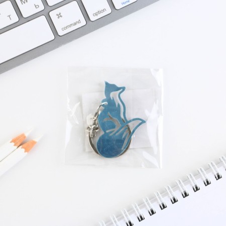 Key keychain acrylic mirror "Fox", 3.9 x 5 cm-3