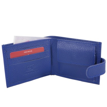 Male wallet on the button, blue color-1