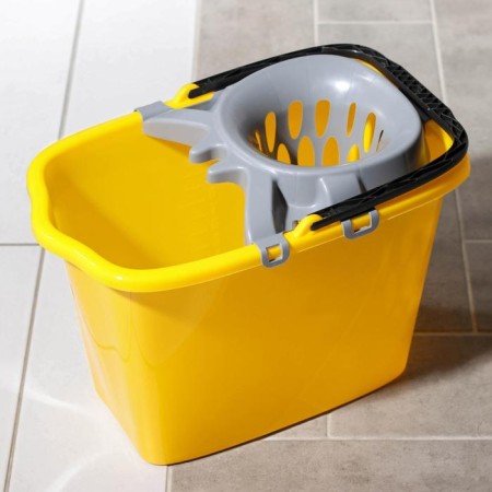 A rectangular bucket, 15 l, pug, with a drain and an exalted, the color of a mix-8