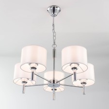 Evora chandelier, 5x75W E27, white 50x50x150 cm