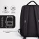A backpack with a zipper, "saxi", a laptop department, black color