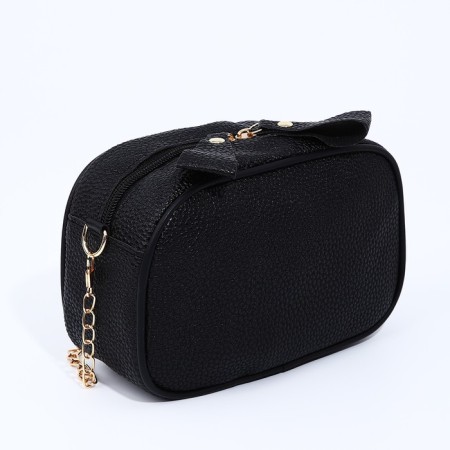 Bag Cross-Bodi with a zipper, black color-1