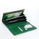 Women's wallet on the button, green color