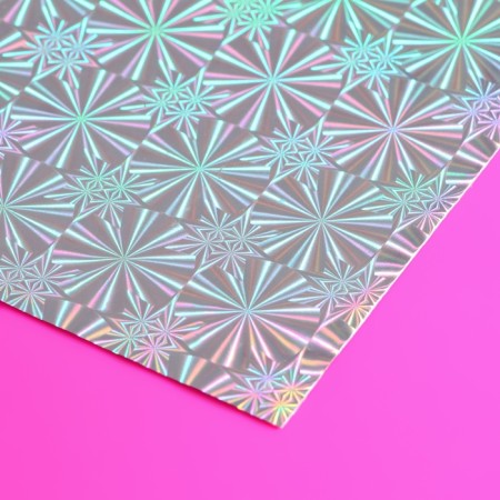 Gift holographic package with sticky tape, "kaleidoscope", 10x14+2 cm-5