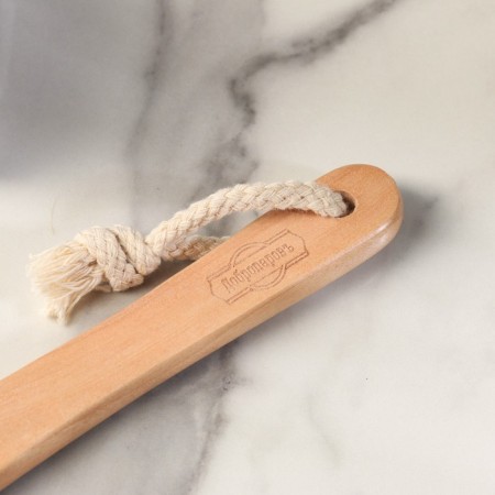 Massage brush for a body made of natural bristles, with a handle, horse hair, smooth-9