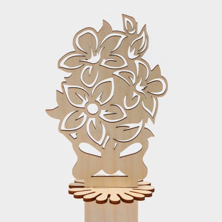 Wooden napkin "Bouquet with a bow", 25 × 13 × 13 cm-3