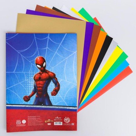 Complexed paper, A4, 10 sheets, 10 colors, coated, one-sided, in a folder, 80 g/m², Spider-Man-3